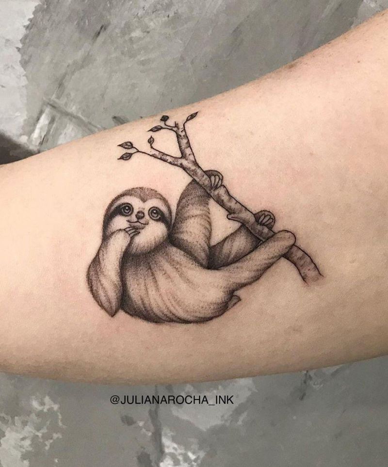 30 Cute Sloth Tattoos for You to Enjoy