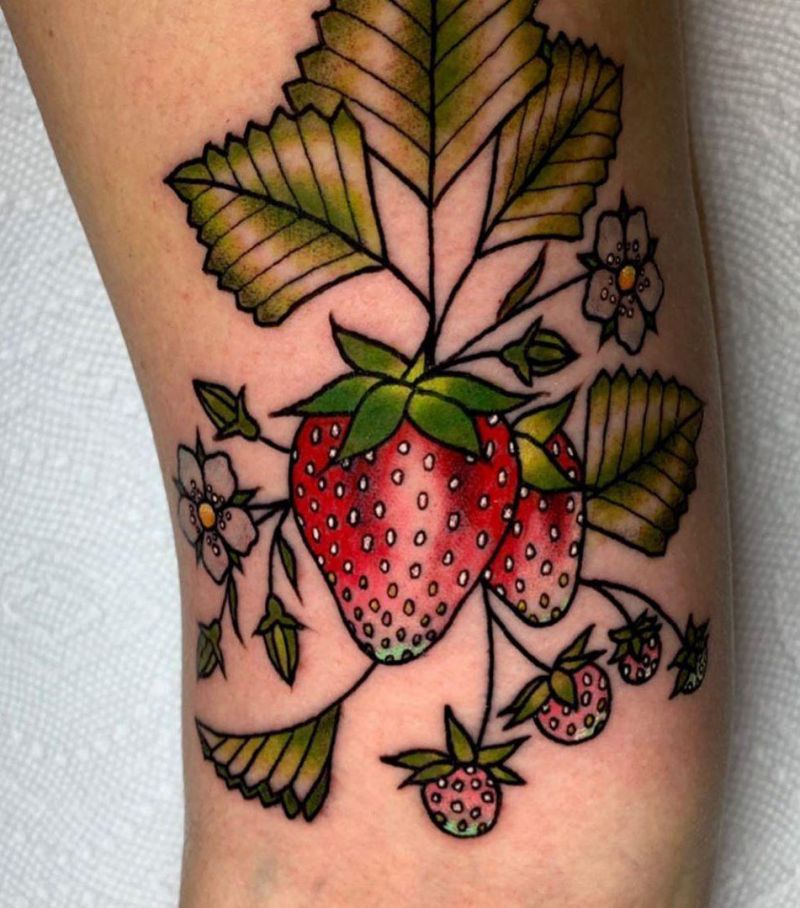 30 Pretty Strawberry Tattoos You Will Love