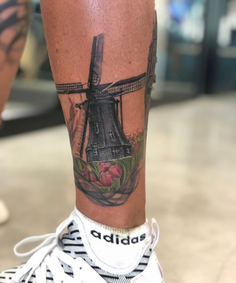 30 Pretty Windmill Tattoos Show Your Temperament