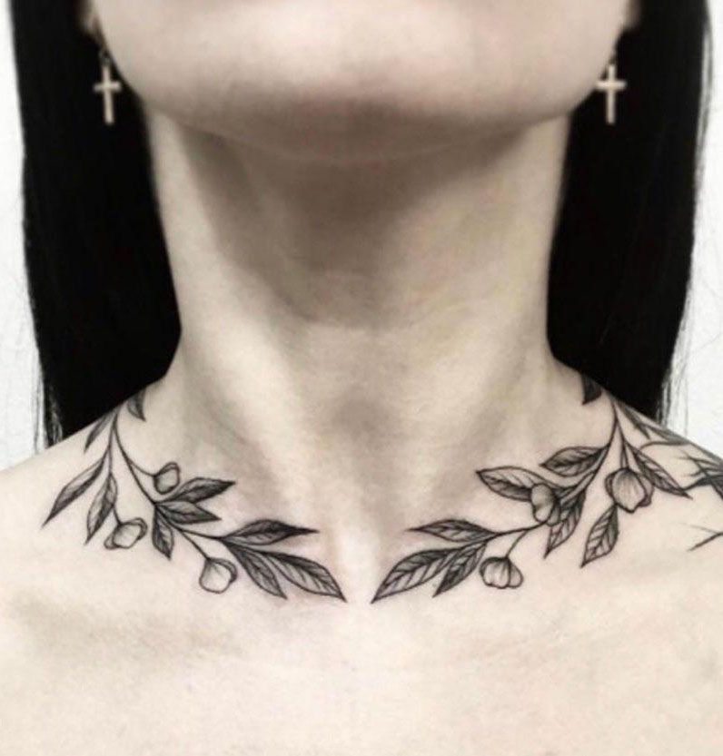 30 Pretty Necklace Tattoos Give You a Different Feeling