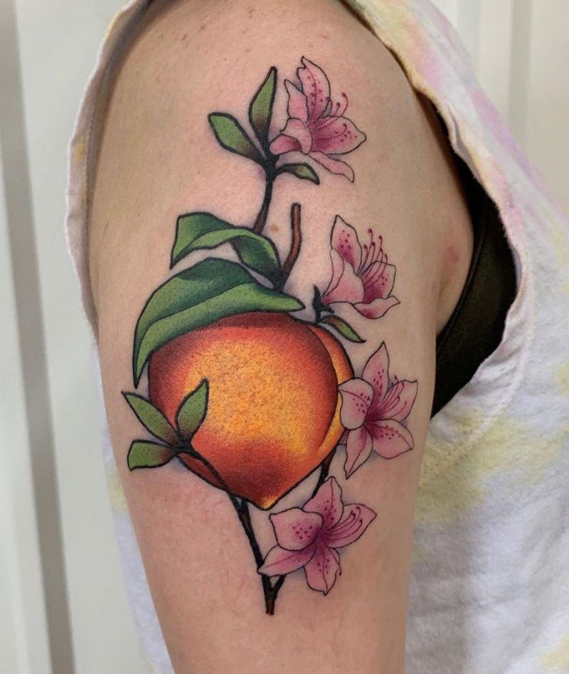 30 Pretty Peach Tattoos for Women You Will Love