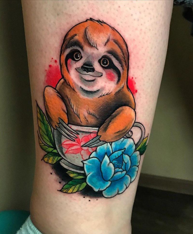 30 Cute Sloth Tattoos for You to Enjoy