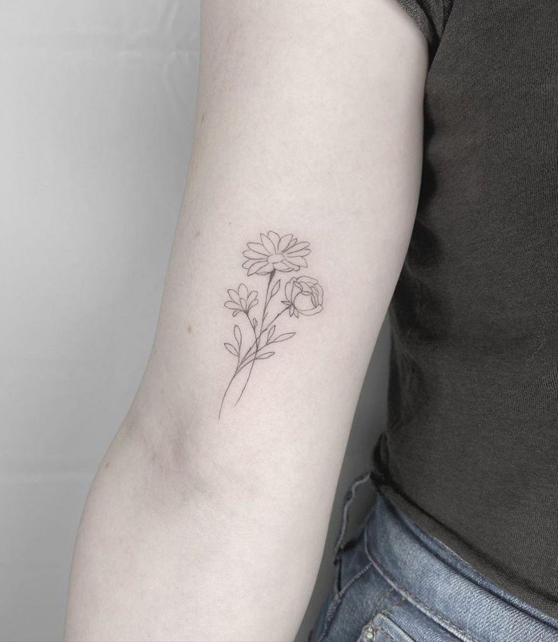 30 Pretty Aster Tattoos for Your Inspiration