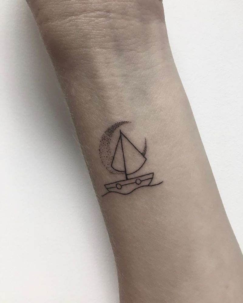 30 Pretty Boat Tattoos Make Your Career A Success