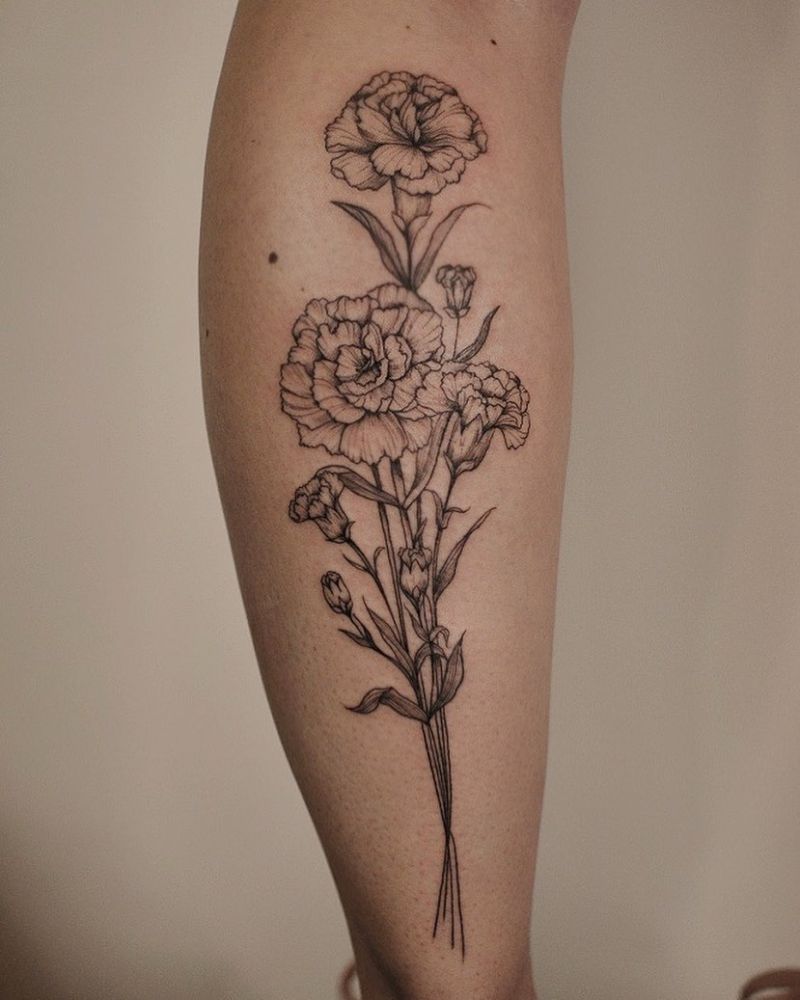 30 Pretty Carnation Tattoos You Will Love