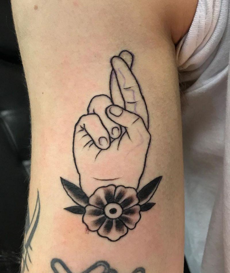 30 Elegant Fingers Crossed Tattoos Bring You Good Luck