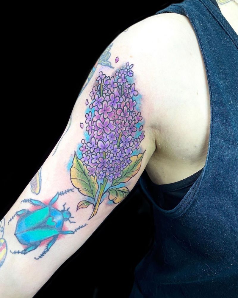 30 Pretty Lilac Tattoos to Inspire You