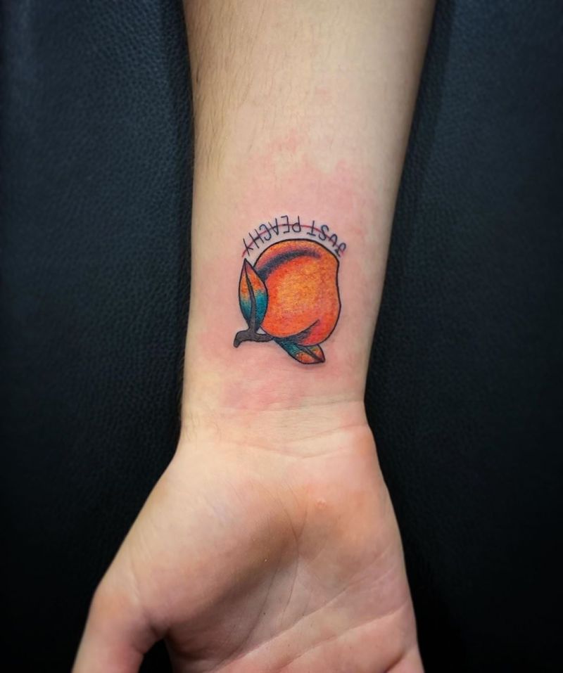 30 Pretty Peach Tattoos for Women You Will Love