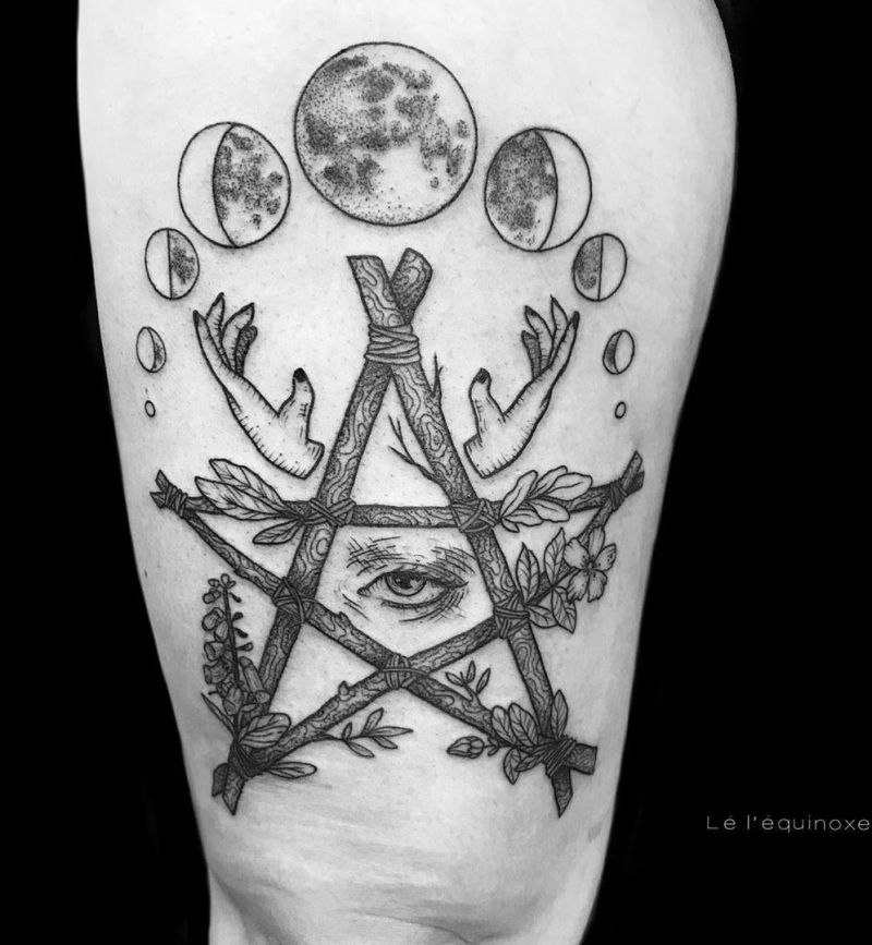 30 Creative Pentacle Tattoos to Inspire You