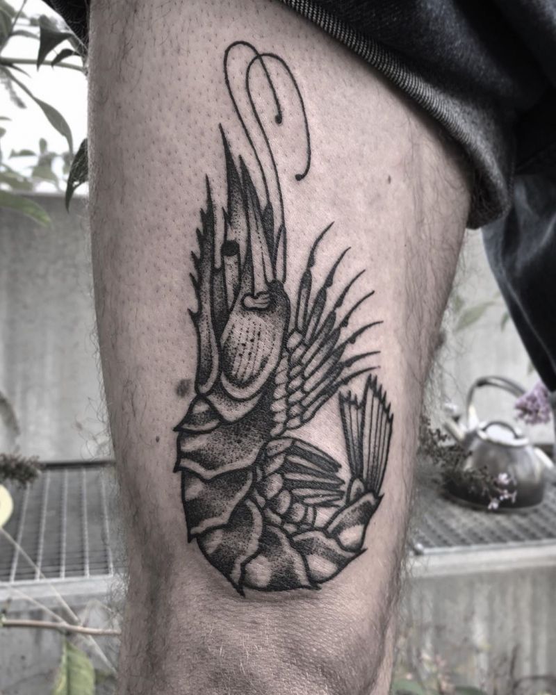 30 Pretty Shrimp Tattoos to Inspire You