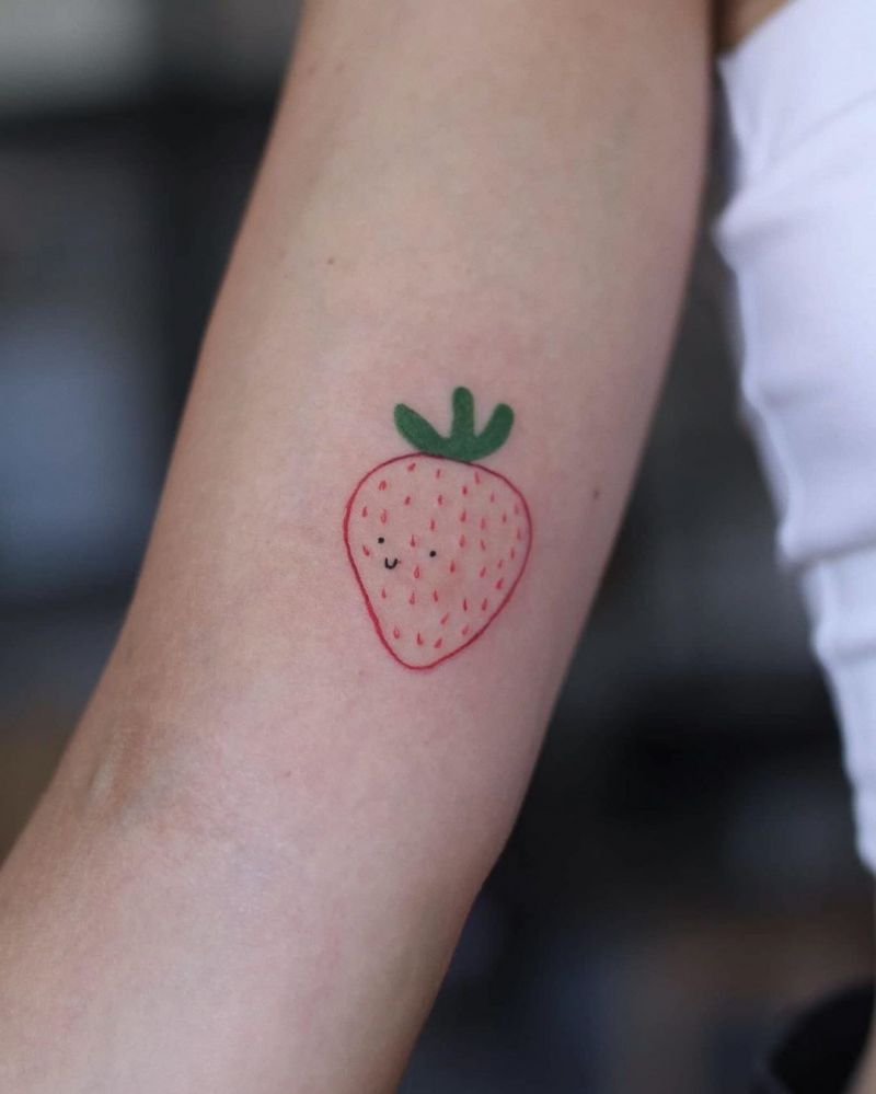 30 Pretty Strawberry Tattoos You Will Love