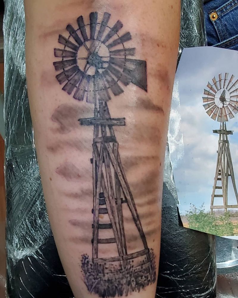 30 Pretty Windmill Tattoos Show Your Temperament