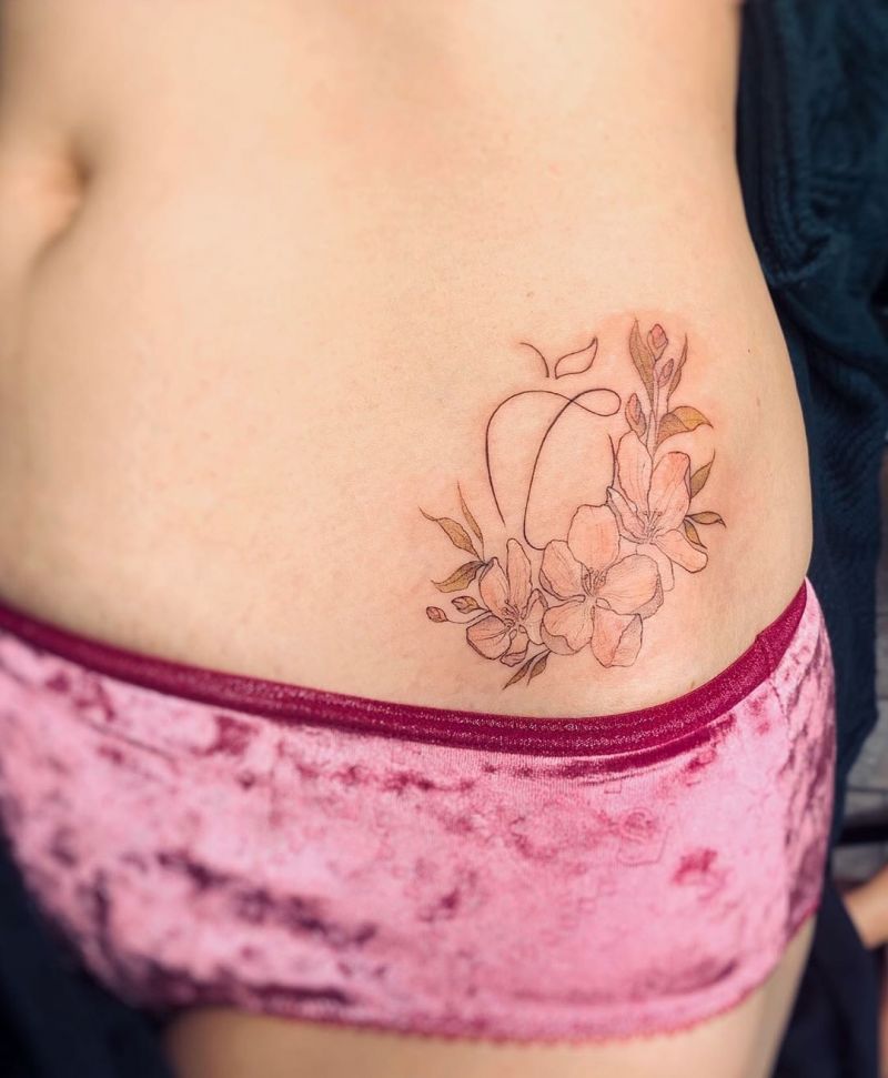 30 Pretty Apple Blossom Tattoos You Will Love