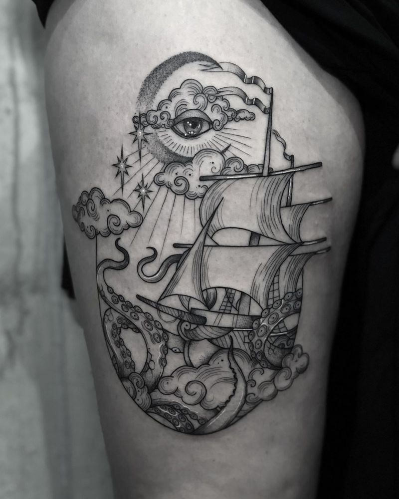 30 Creative Kraken Tattoos to Inspire You