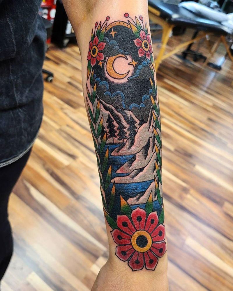 30 Beautiful Landscape Tattoos You Will Love