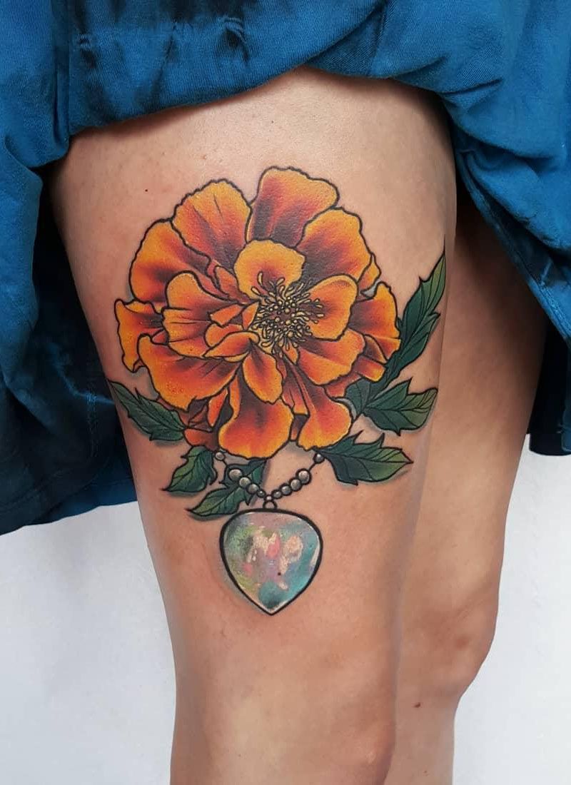 30 Beautiful Marigold Tattoos You Will Love