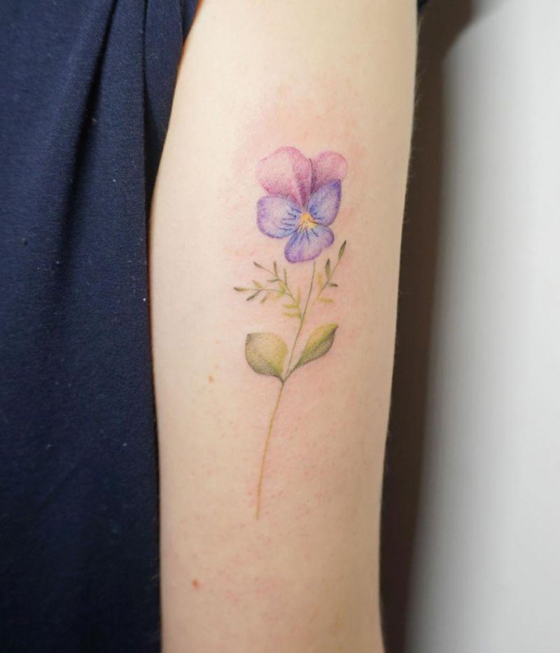 30 Pretty Pansy Tattoos for Your Inspiration