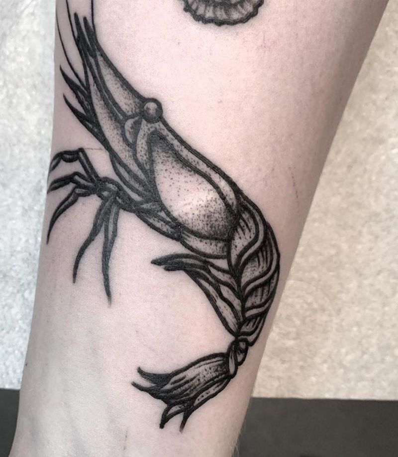 30 Pretty Shrimp Tattoos to Inspire You