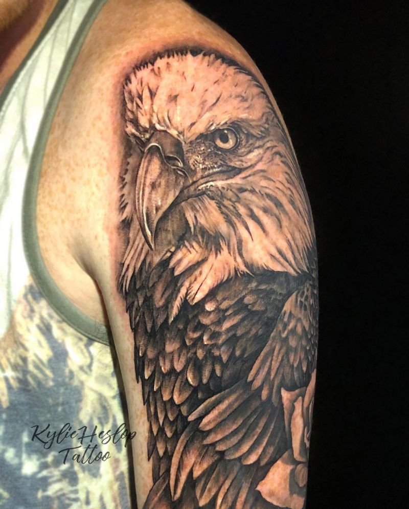 30 Pretty Bald Eagle Tattoos for Men