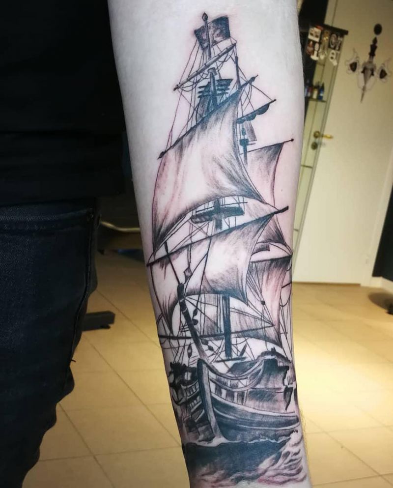 30 Pretty Boat Tattoos Make Your Career A Success