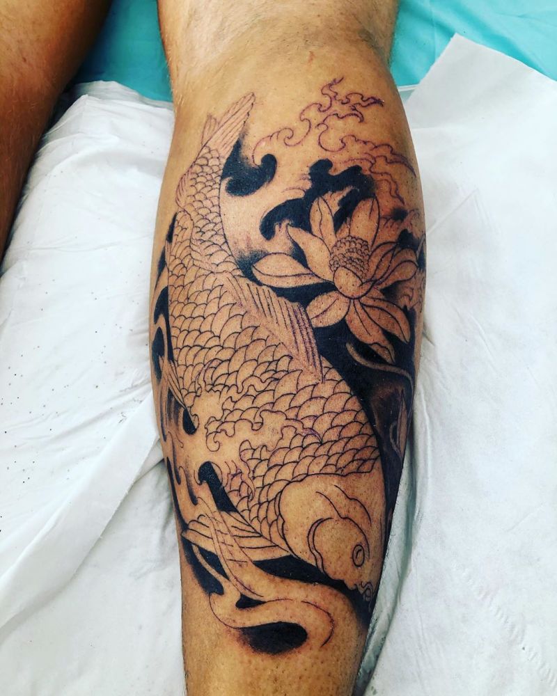 30 Pretty Carp Tattoos to Inspire You