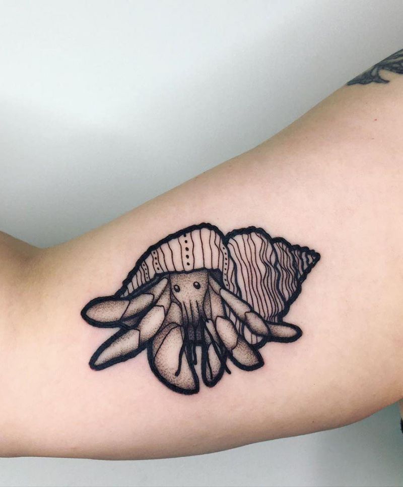 30 Pretty Hermit Crab Tattoos You Will Love