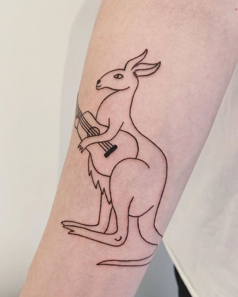 30 Superb Kangaroo Tattoos You Will Like to Try