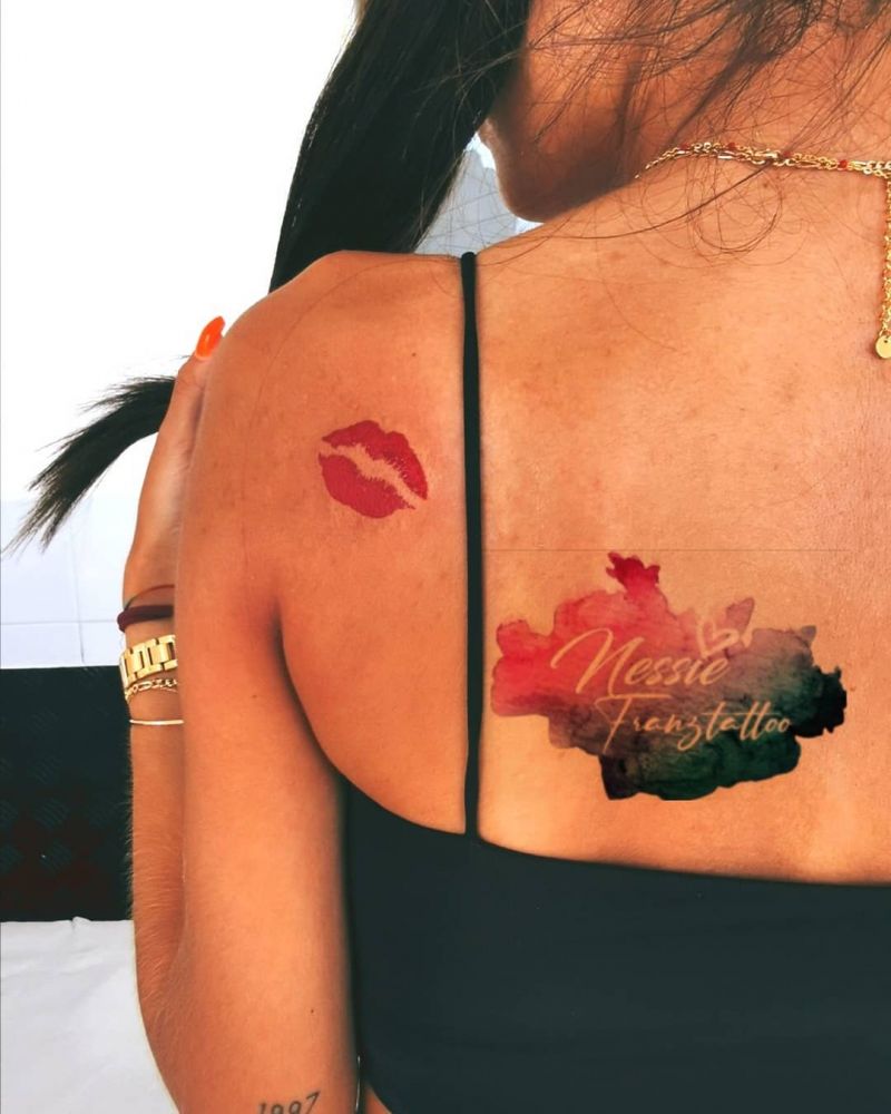 30 Pretty Kiss Tattoos You Will Love