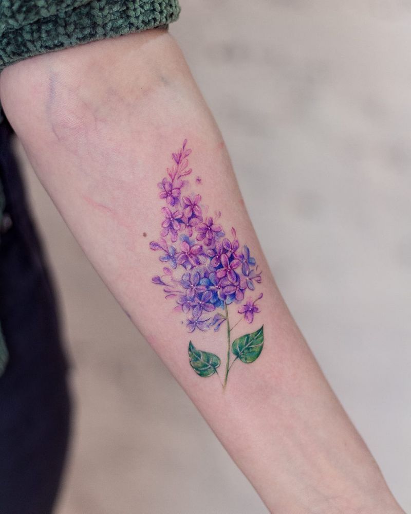 30 Pretty Lilac Tattoos to Inspire You