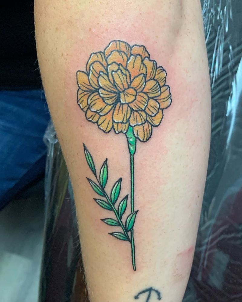 30 Beautiful Marigold Tattoos You Will Love