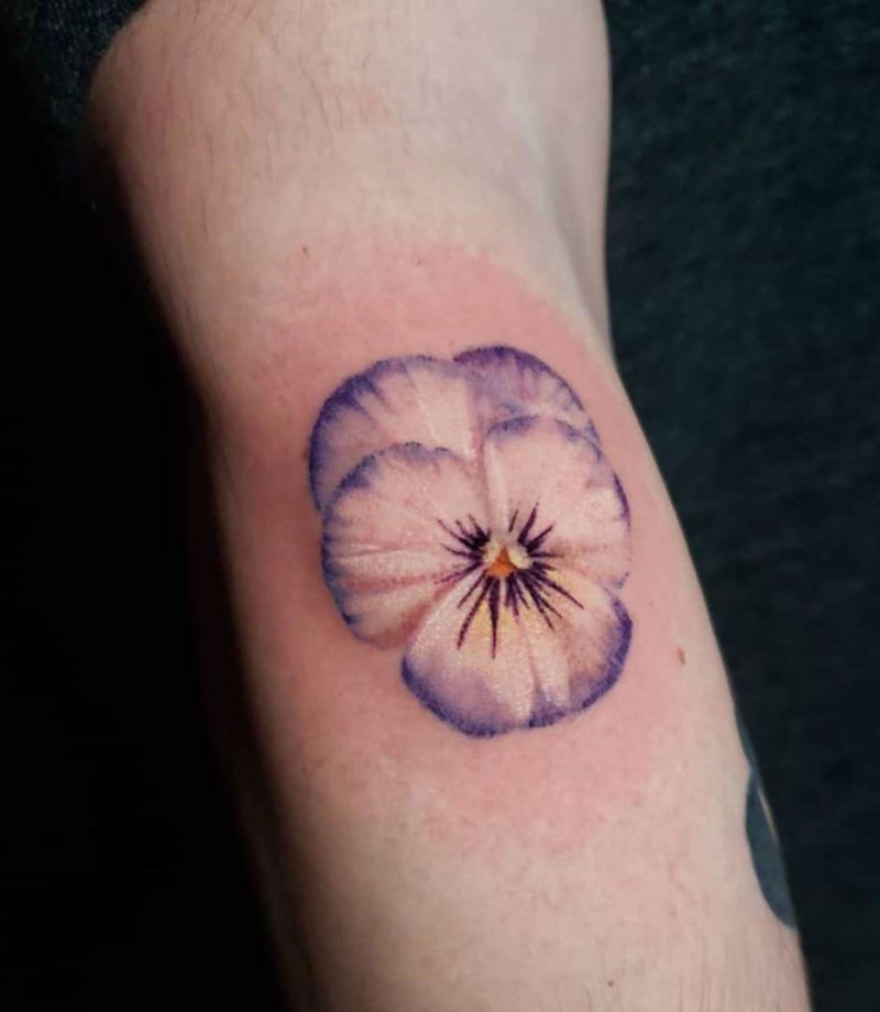 30 Pretty Pansy Tattoos for Your Inspiration