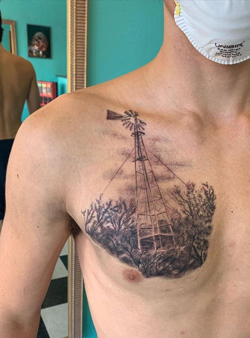 30 Pretty Windmill Tattoos Show Your Temperament