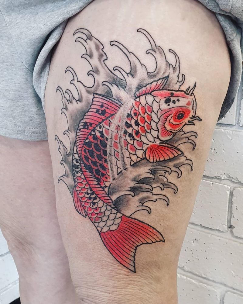 30 Pretty Carp Tattoos to Inspire You