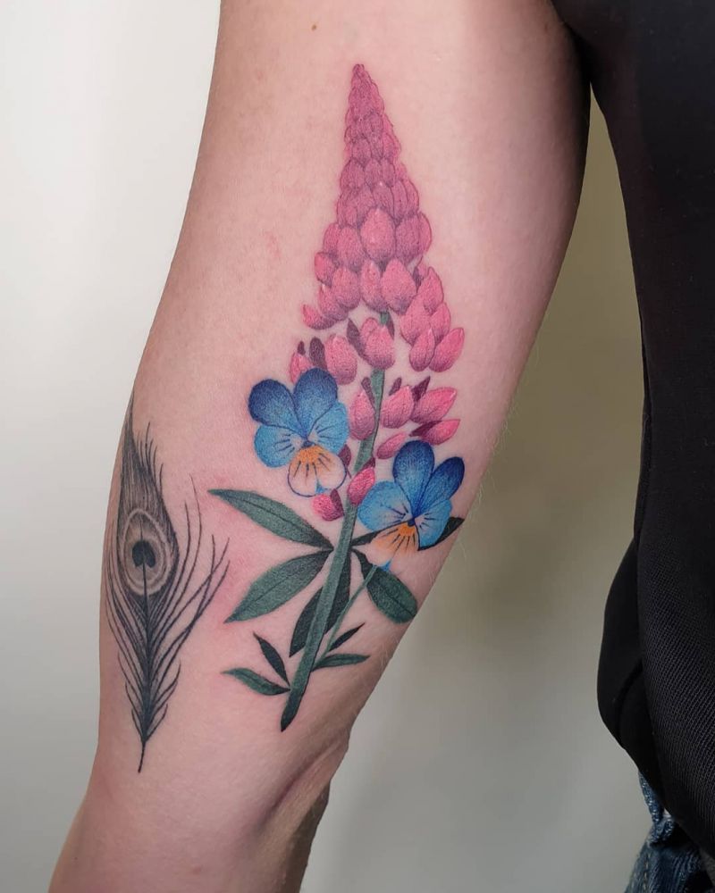 30 Pretty Lupine Tattoos for Your Inspiration