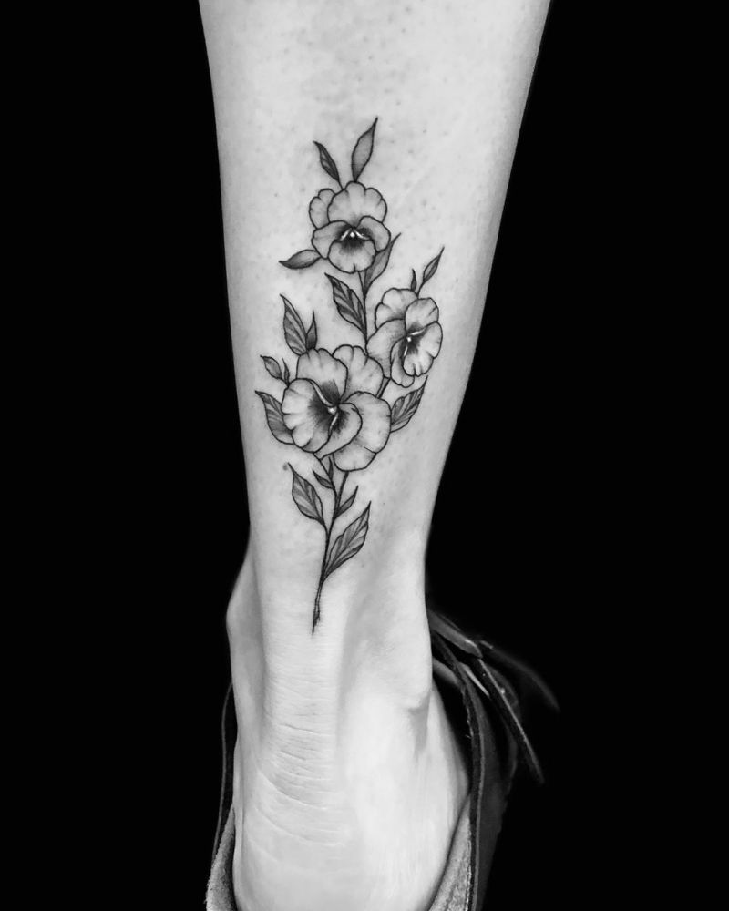 30 Pretty Pansy Tattoos for Your Inspiration