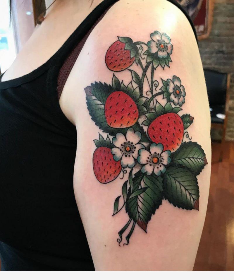 30 Pretty Strawberry Tattoos You Will Love