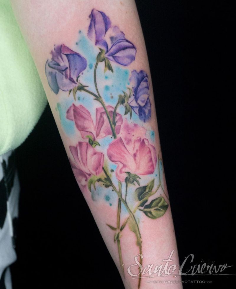 30 Pretty Sweet Pea Tattoos You Will Love