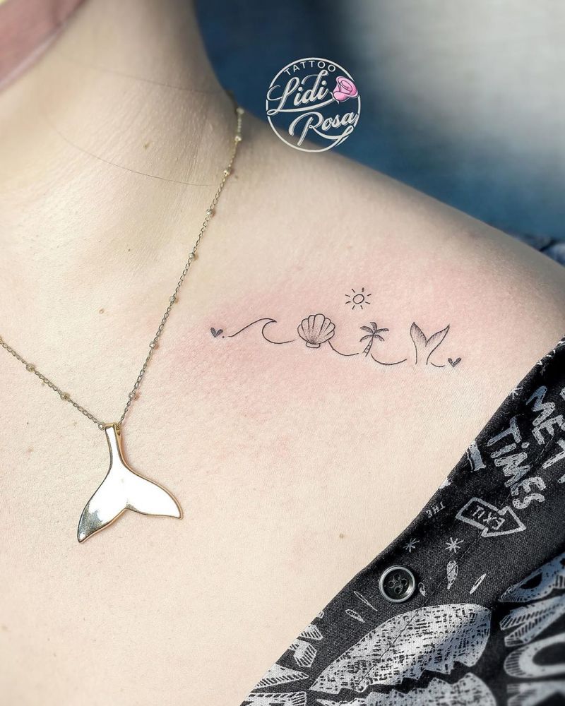 30 Pretty Beach Tattoos Hope to Inspire You