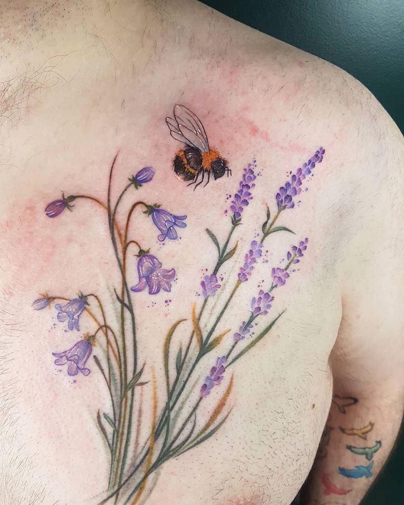 30 Elegant Bluebell Flower Tattoos You Can't Help Trying