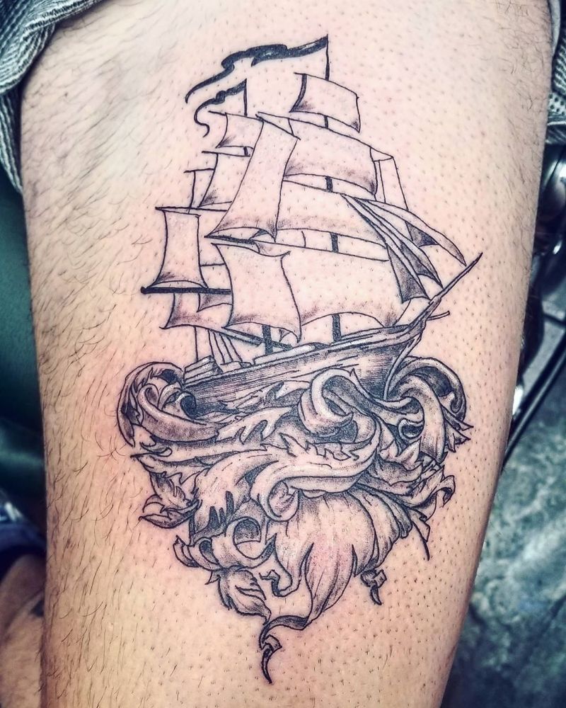 30 Pretty Boat Tattoos Make Your Career A Success