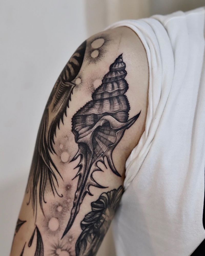 30 Pretty Conch Tattoos You Will Love