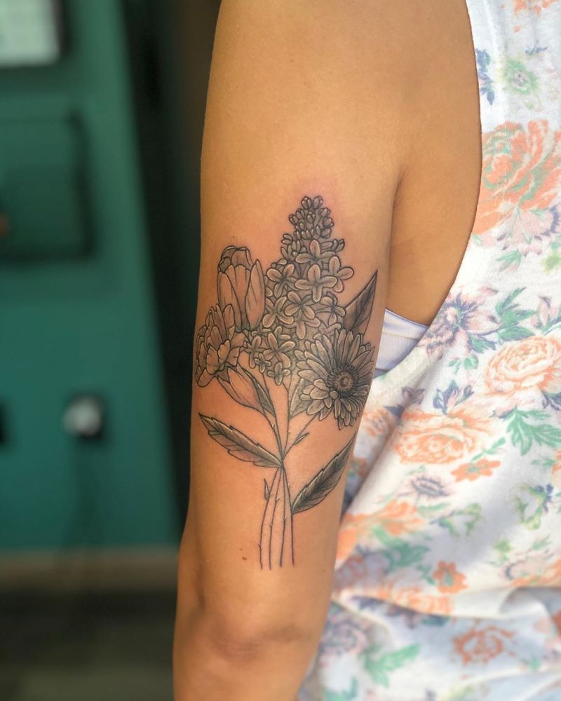 30 Pretty Lilac Tattoos to Inspire You