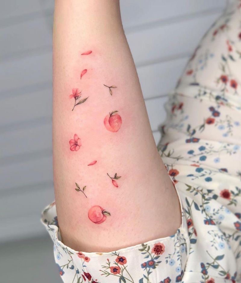 30 Pretty Peach Tattoos for Women You Will Love