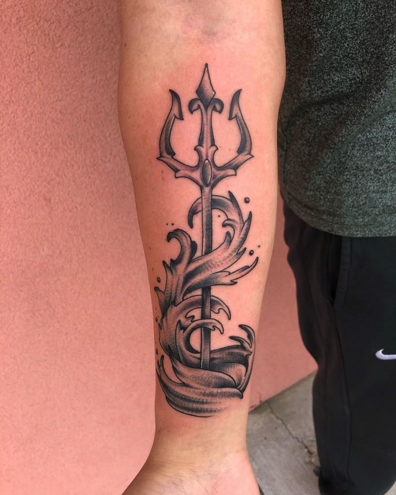 30 Creative Trident Tattoos for Your Inspiration