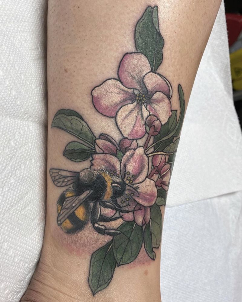 30 Pretty Apple Blossom Tattoos You Will Love