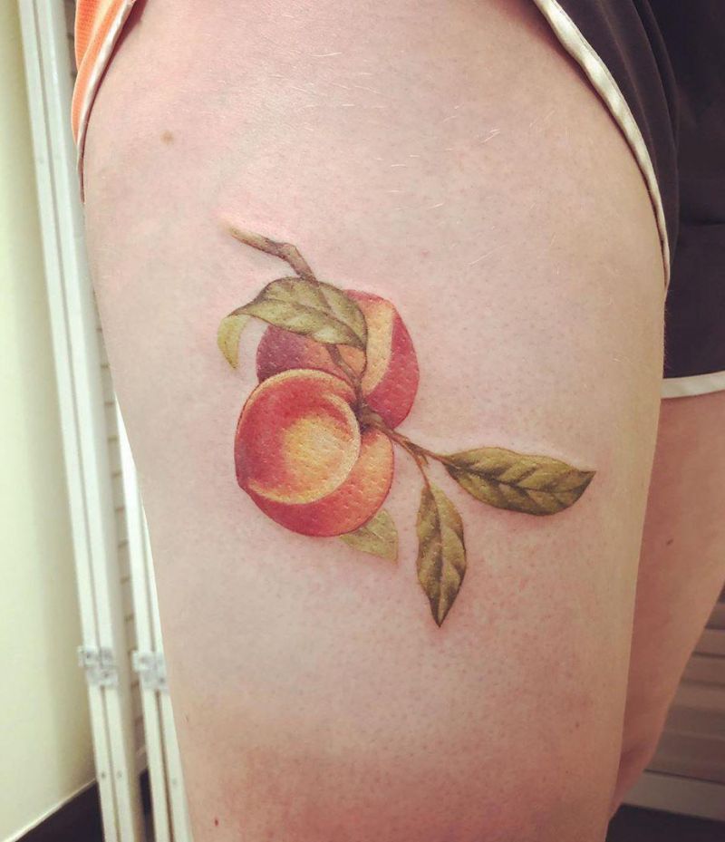 30 Pretty Peach Tattoos for Women You Will Love