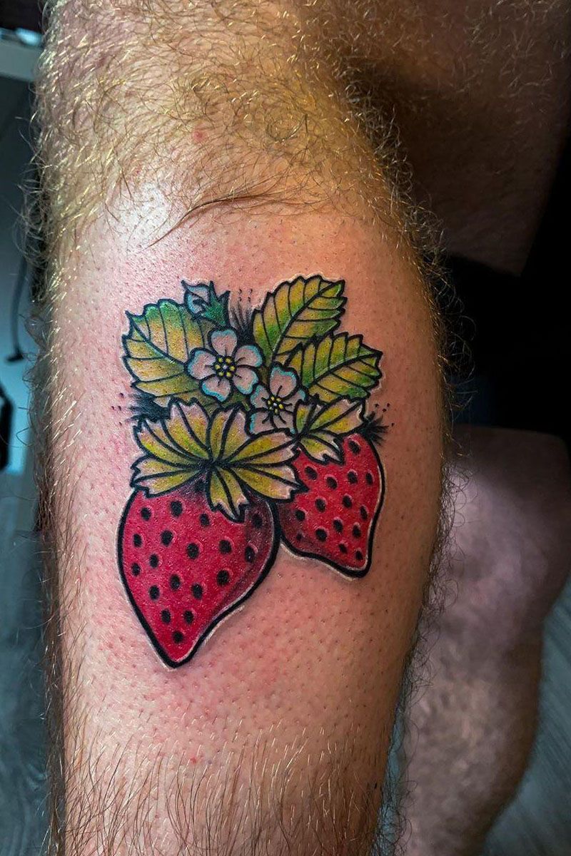 30 Pretty Strawberry Tattoos You Will Love