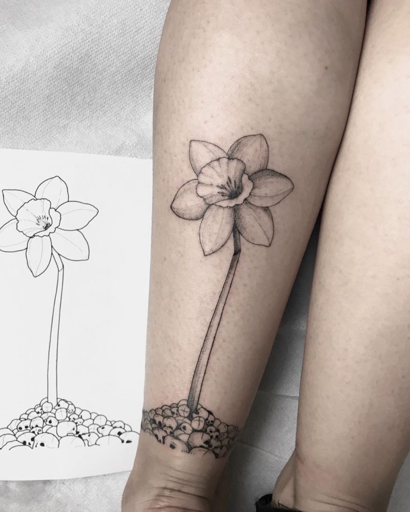 30 Pretty Daffodil Tattoos You Will Love