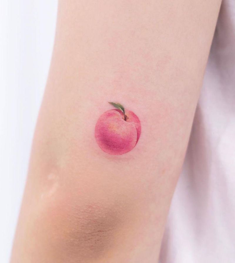 30 Pretty Peach Tattoos for Women You Will Love