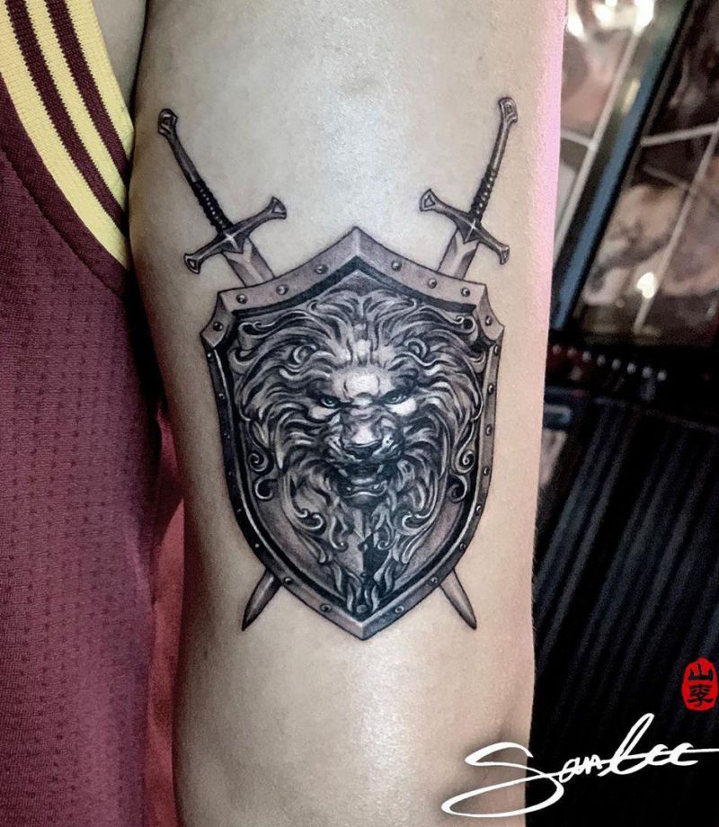 30 Creative Shield Tattoos You Will Love